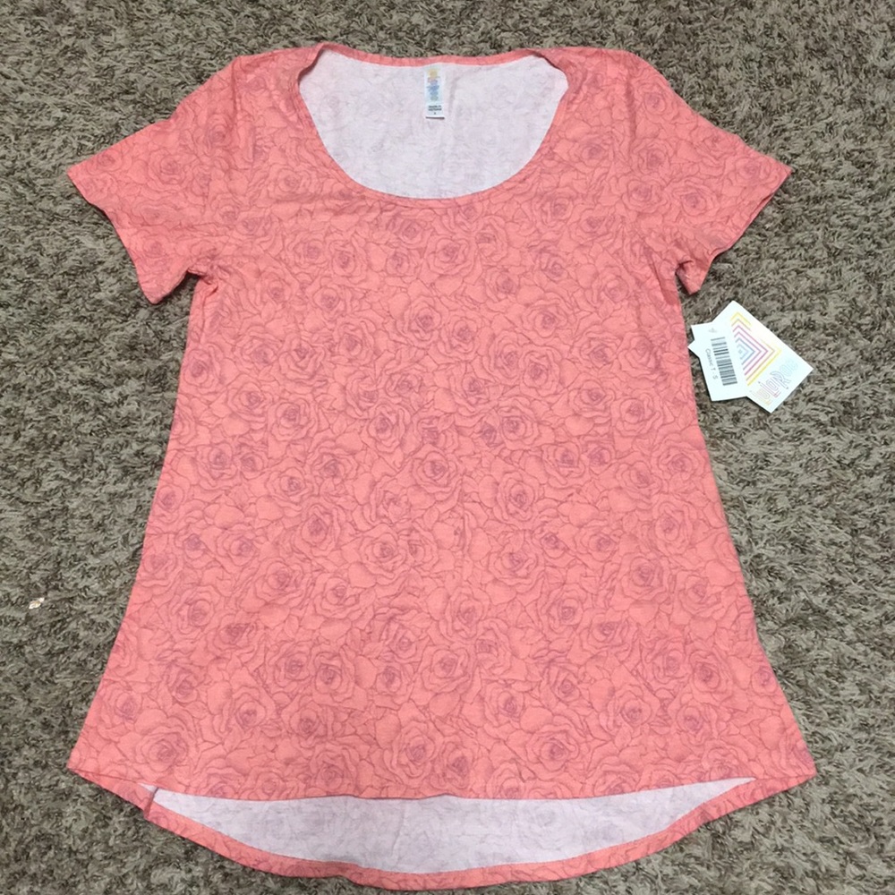 Peach/Floral LuLaRoe Classic T